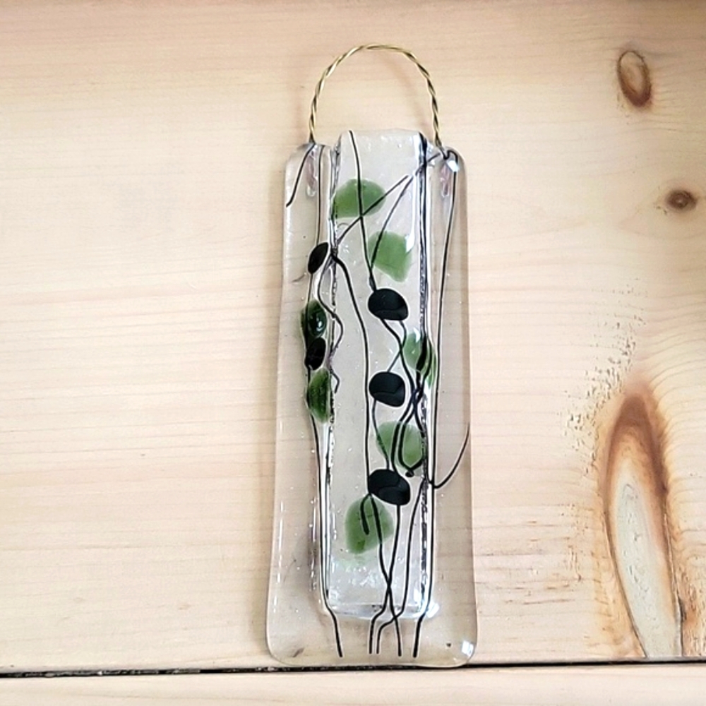 Latta's Fused Glass Hanging Pocket Vase